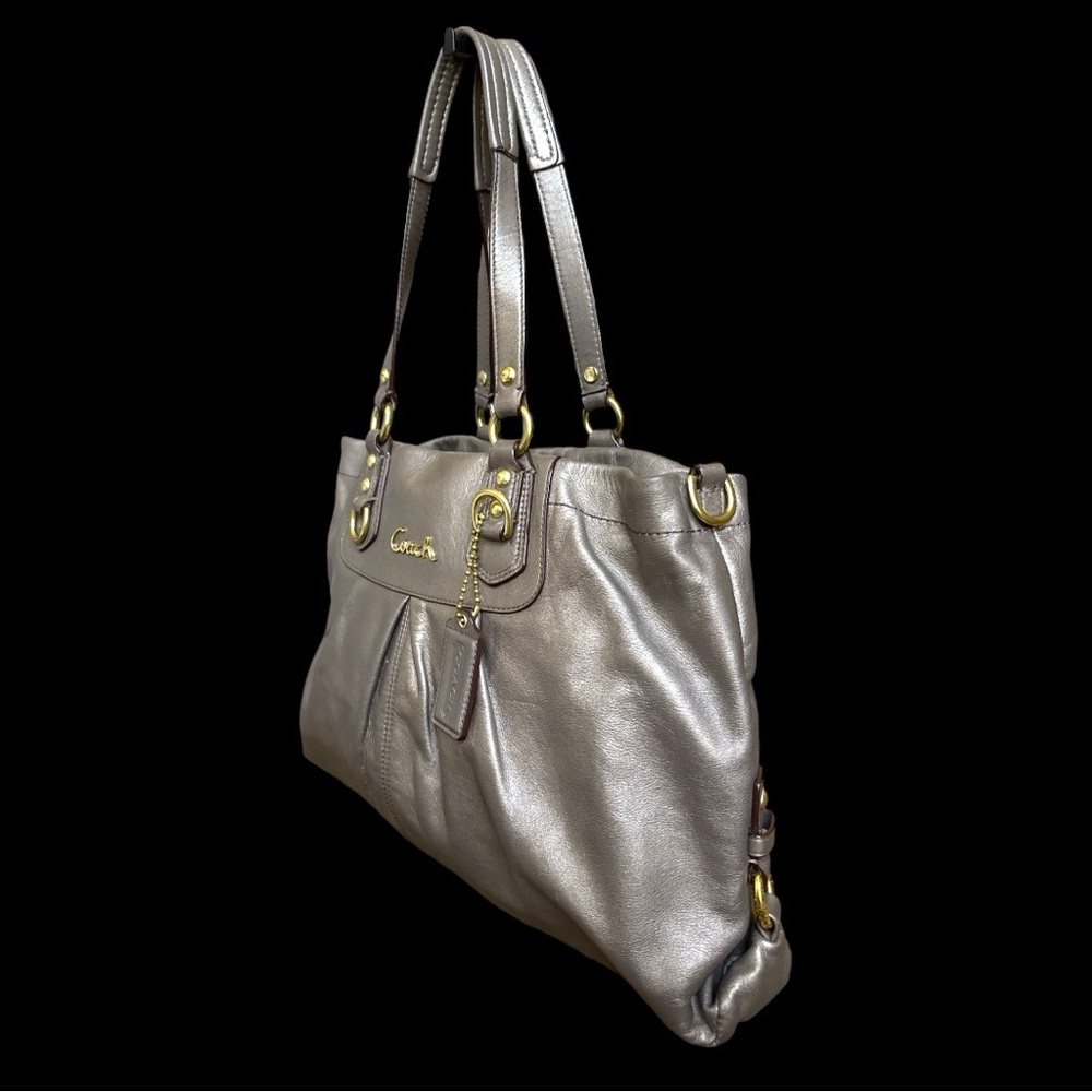 Coach Ashley Steel Leather Carryall Bag - Picture 3 of 10